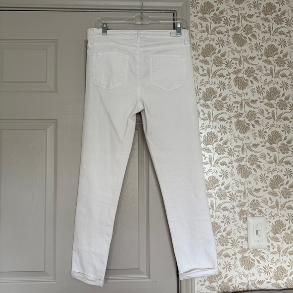 PAIGE Skyline Crop White Jeans Mid Rise Size 30 - Picture 4 of 4